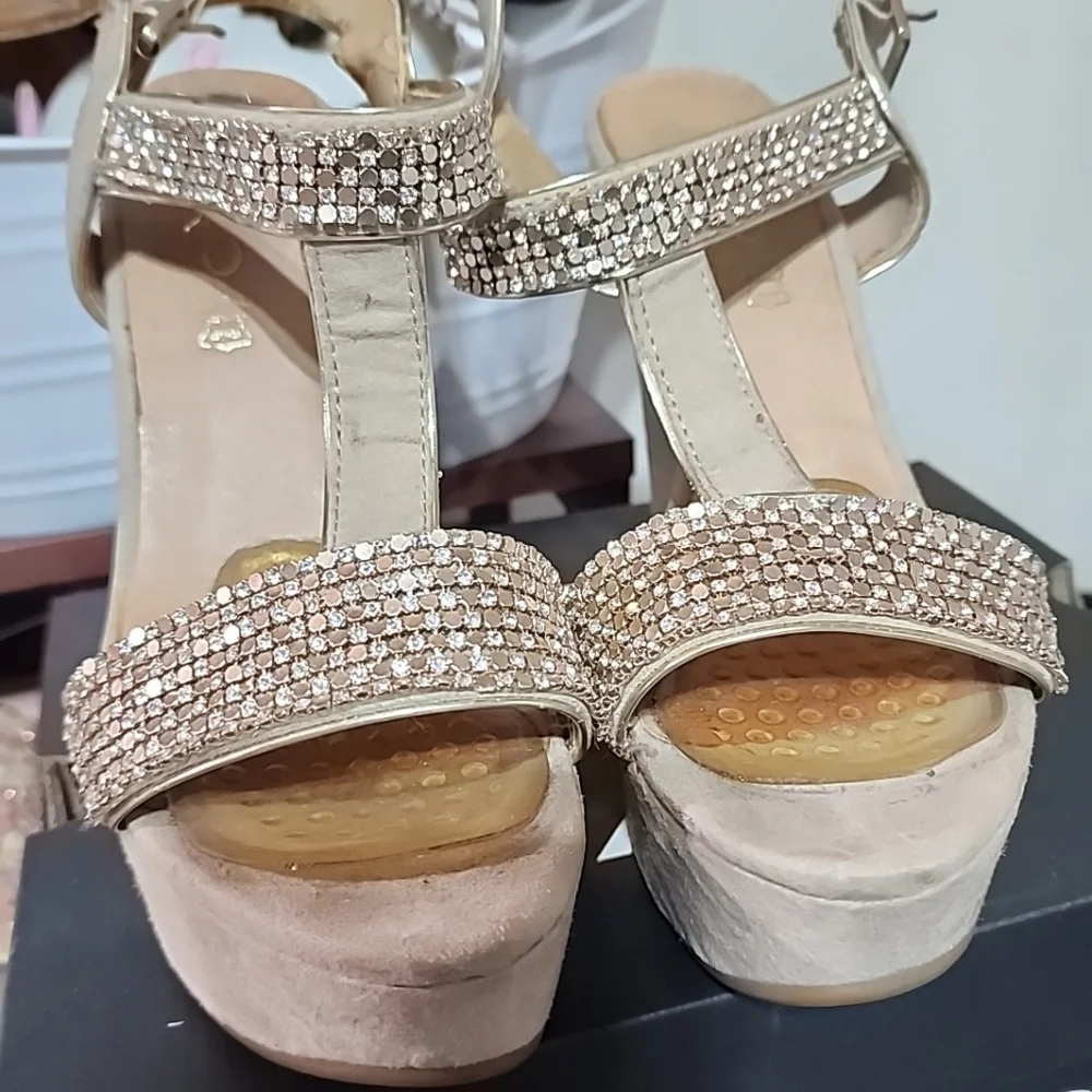 Aldo Y2k Wedges With Rhinestones.  Size 6